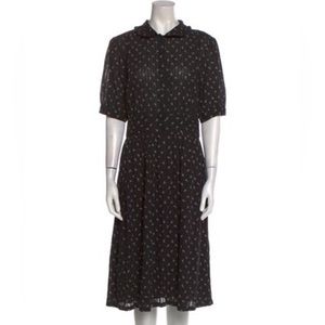 Ba&sh black printed midi length dress (Ba&sh size 3 or a large 10-12)